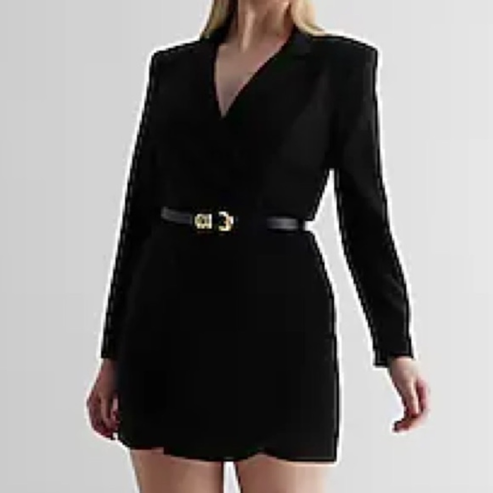 EXPRESS PADDED SHOULDER MINI BLAZER DRESS